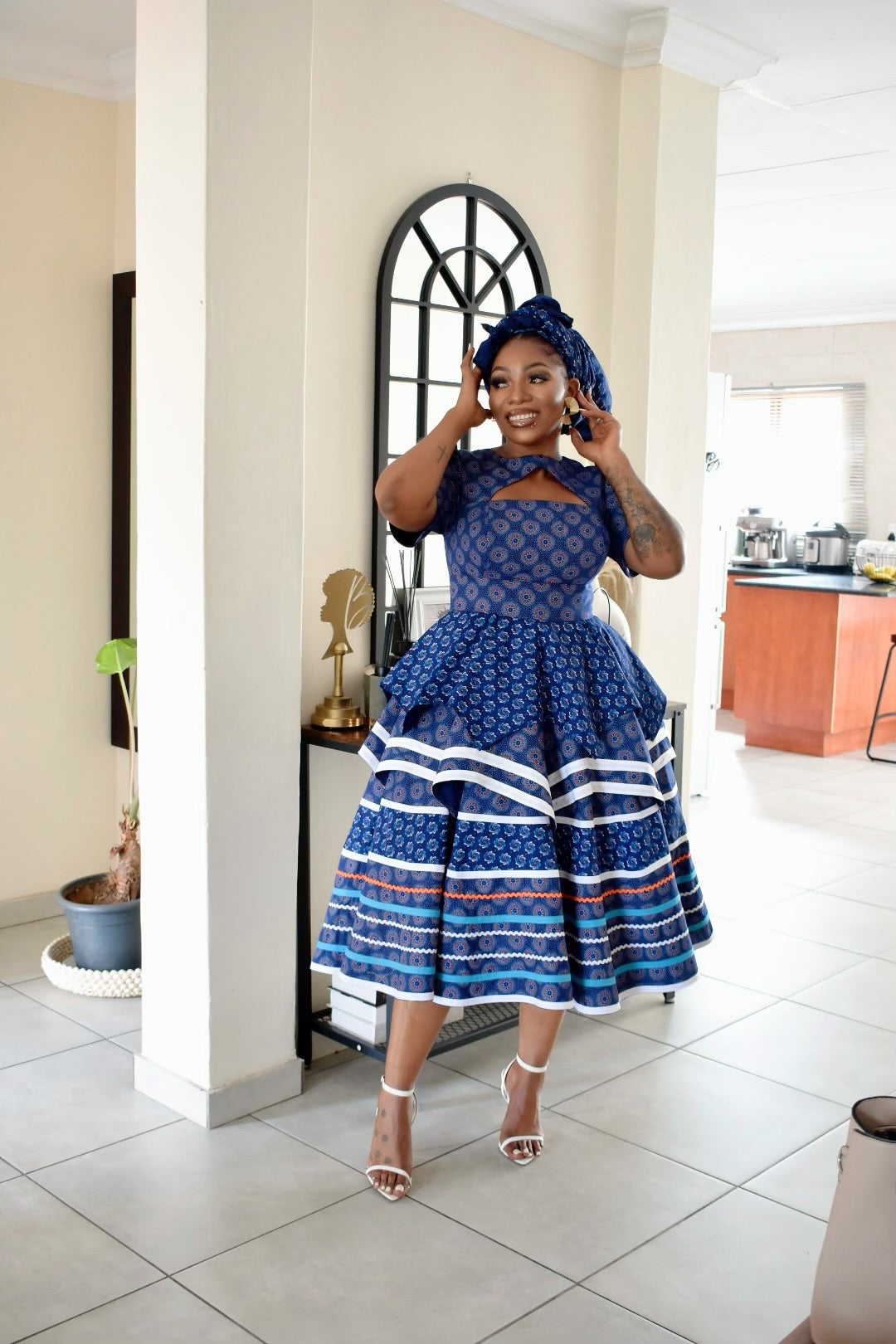 Peplum 3 step makoti dress