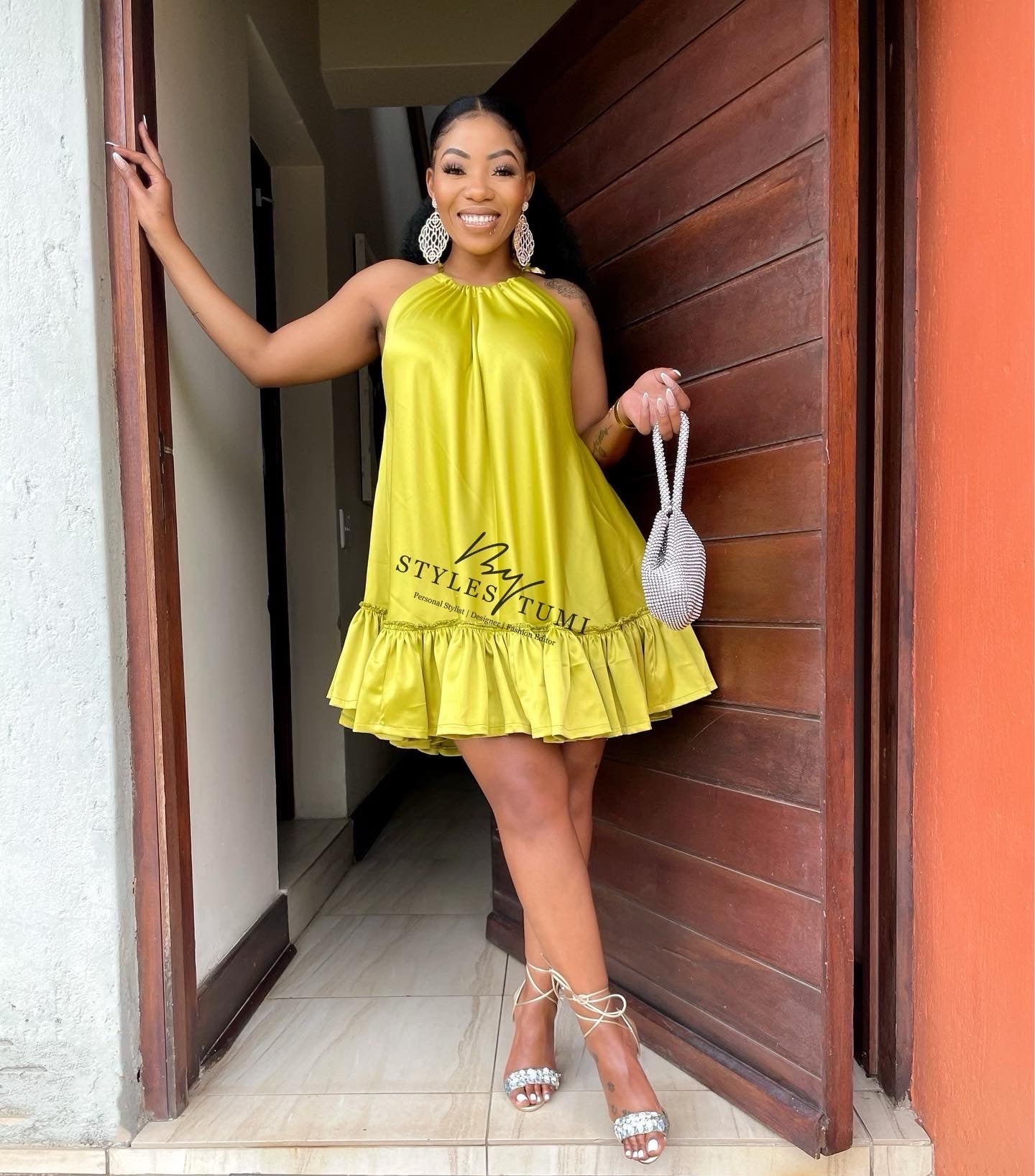 yellow silk dress short Sulphur yellow Sassy satin dress – Styles By Tumi