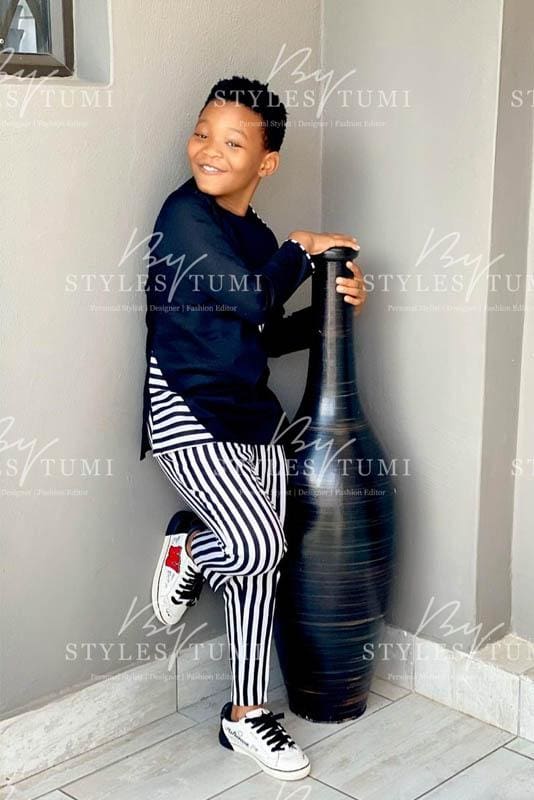 Boys Black and White Stripe 2 Piece - Kiddies