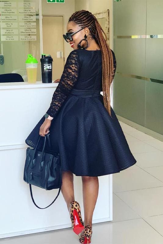 High Waisted Full Flare Dress