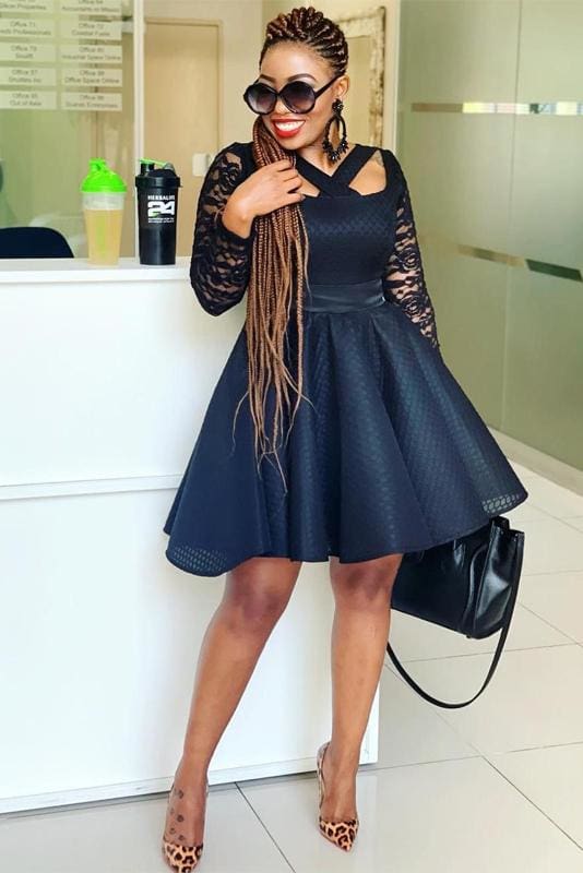 High Waisted Full Flare Dress