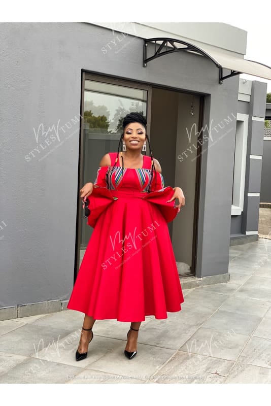 Venda Red Peplum Dress