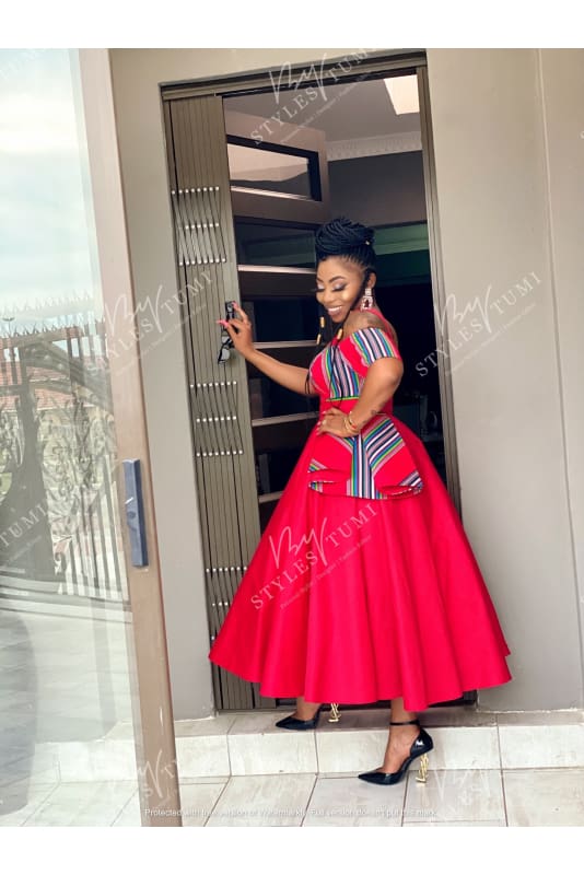 Venda Red Peplum Dress