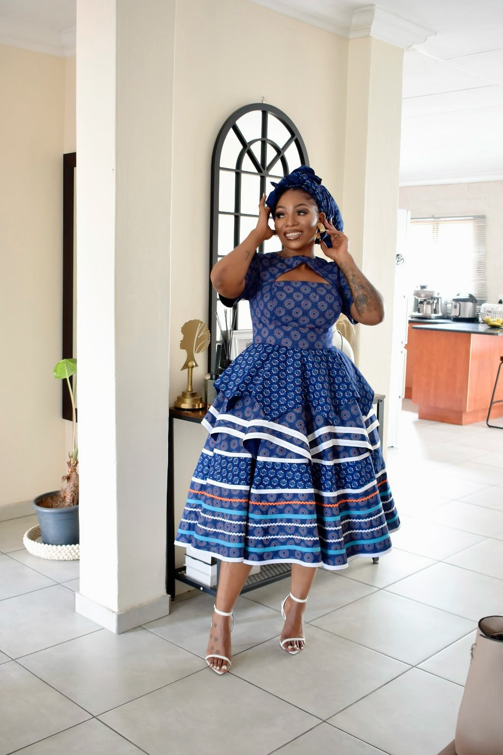 Peplum 3 step makoti dress