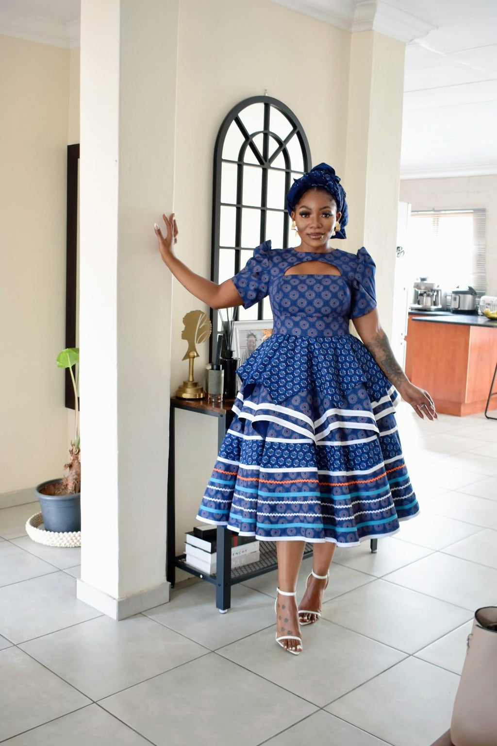 Peplum 3 step makoti dress