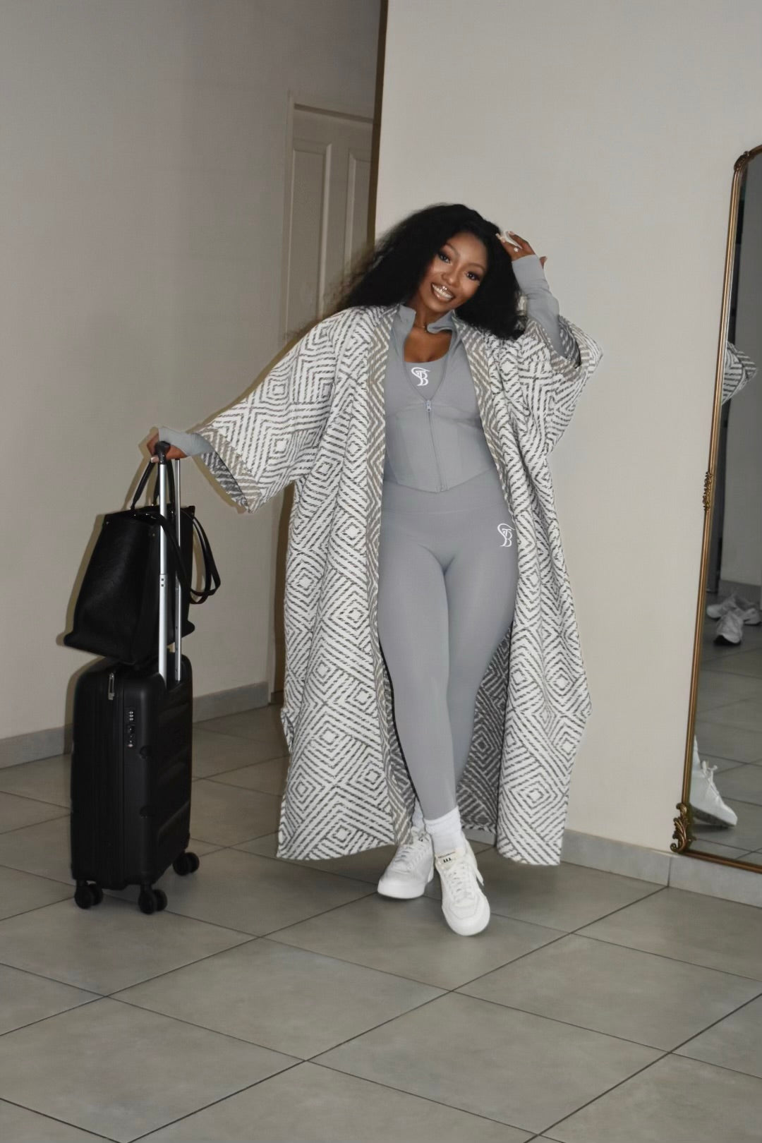 Winter grey/white kimono