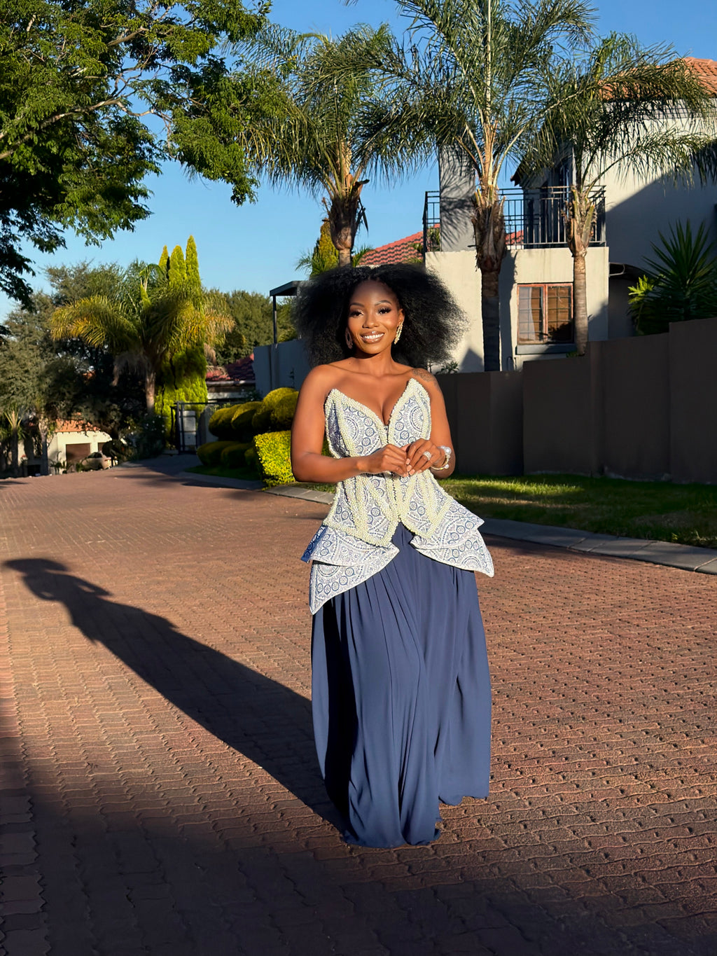 Shweshwe beaded master piece( flowy skirt)