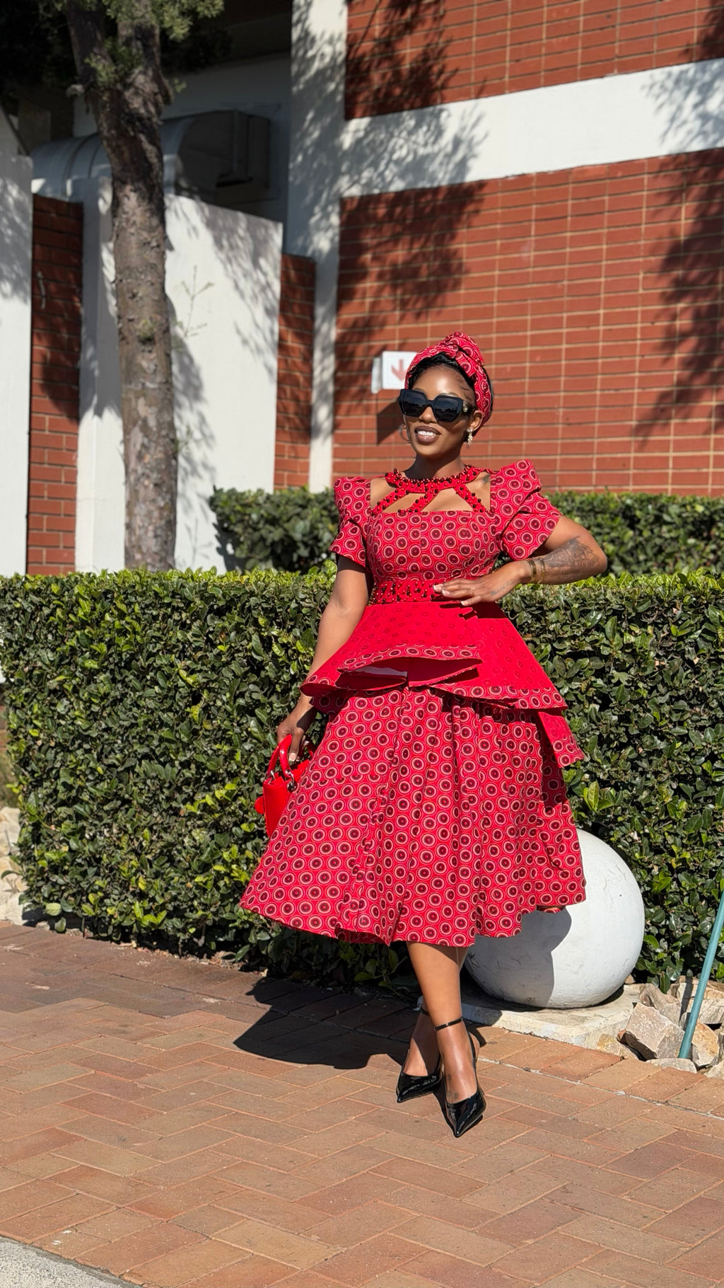 Shweshwe beaded peplum