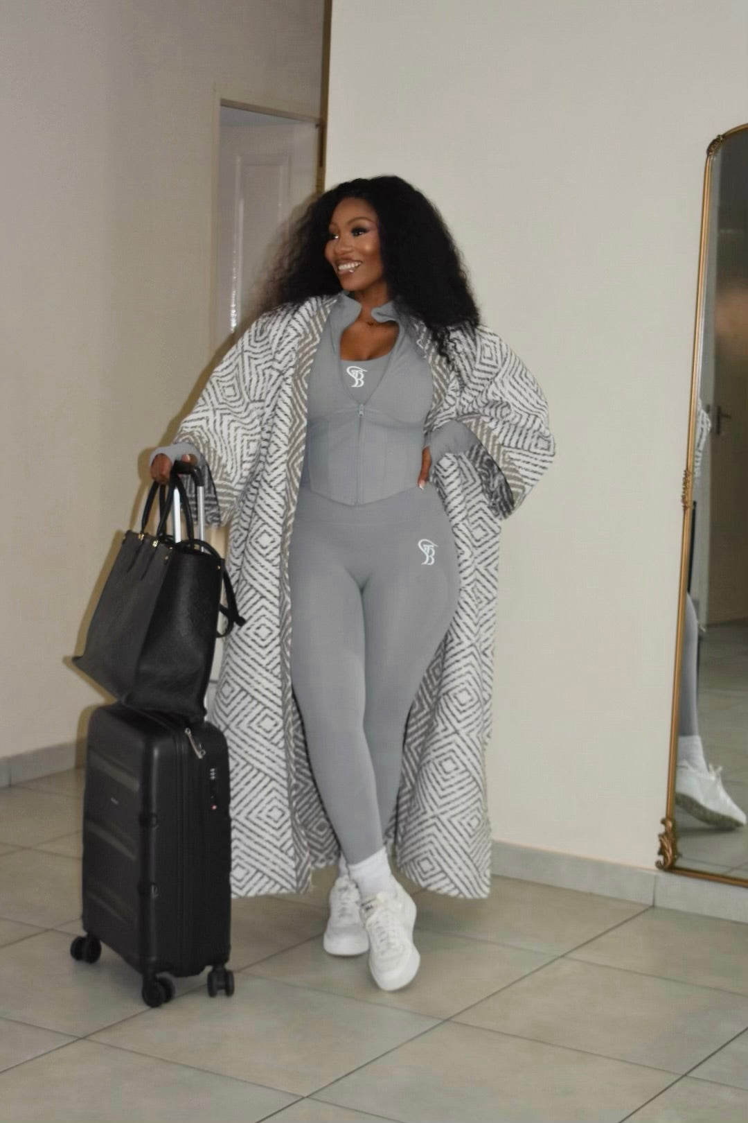 Winter grey/white kimono