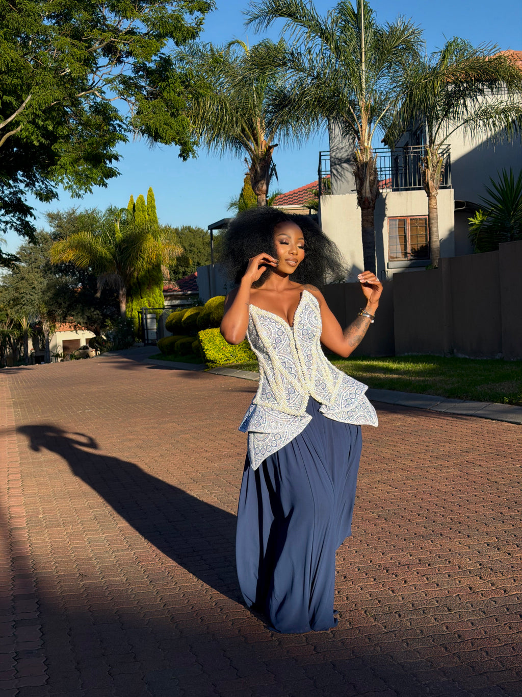 Shweshwe beaded master piece( flowy skirt)