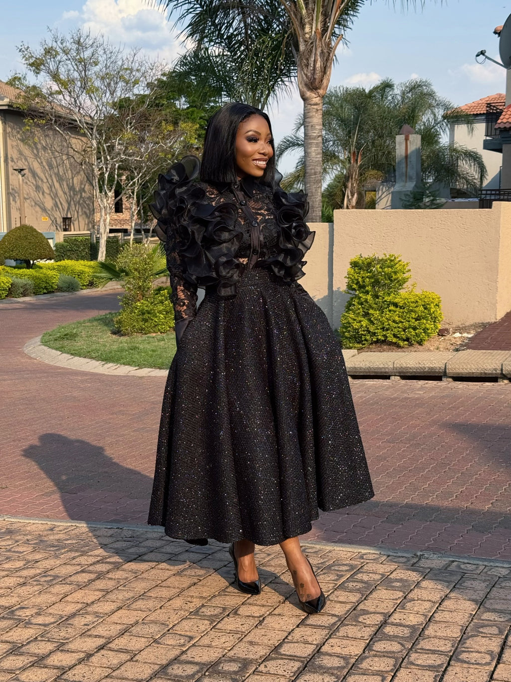 Fluffy blouse set