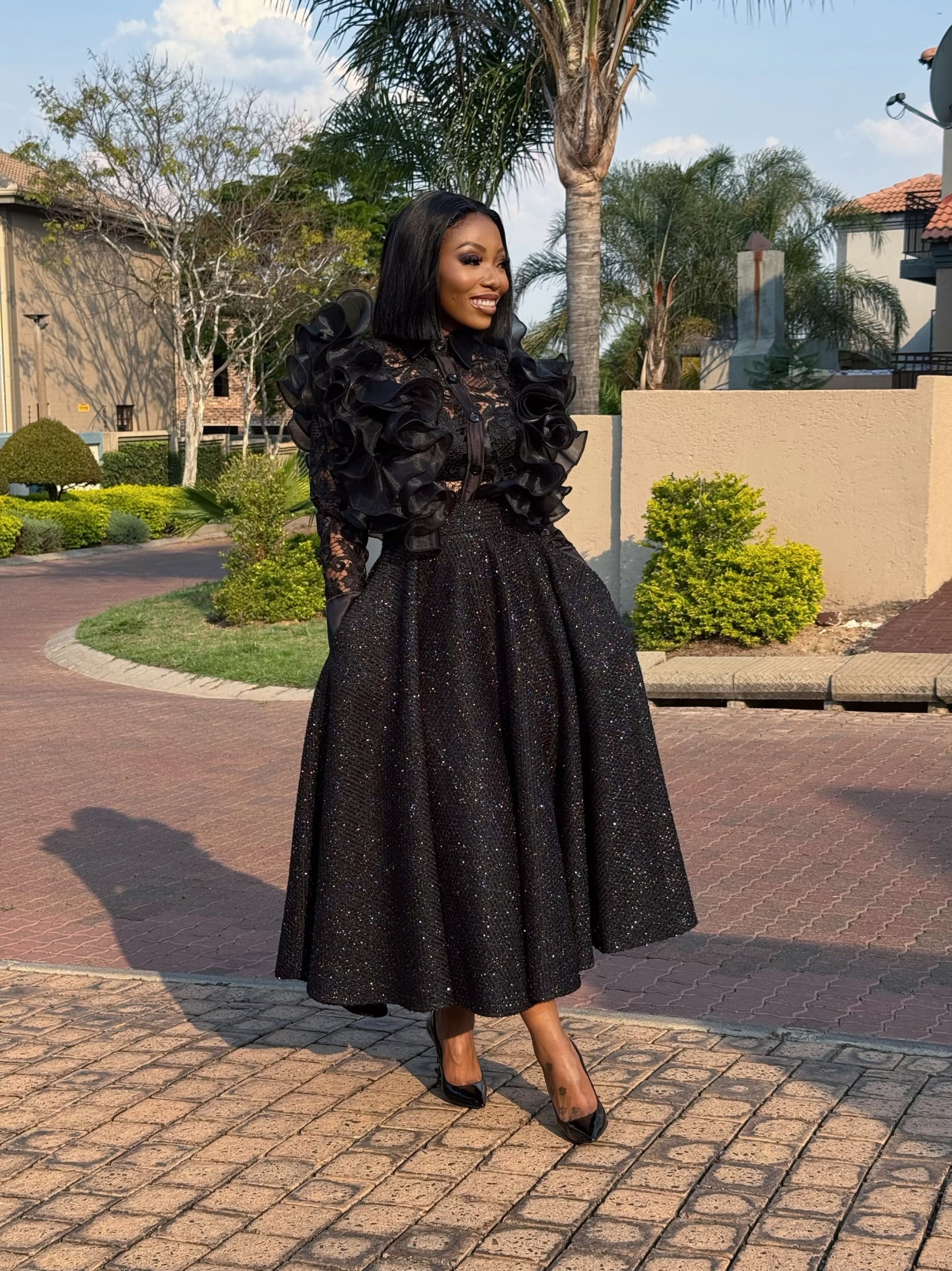 Fluffy blouse set