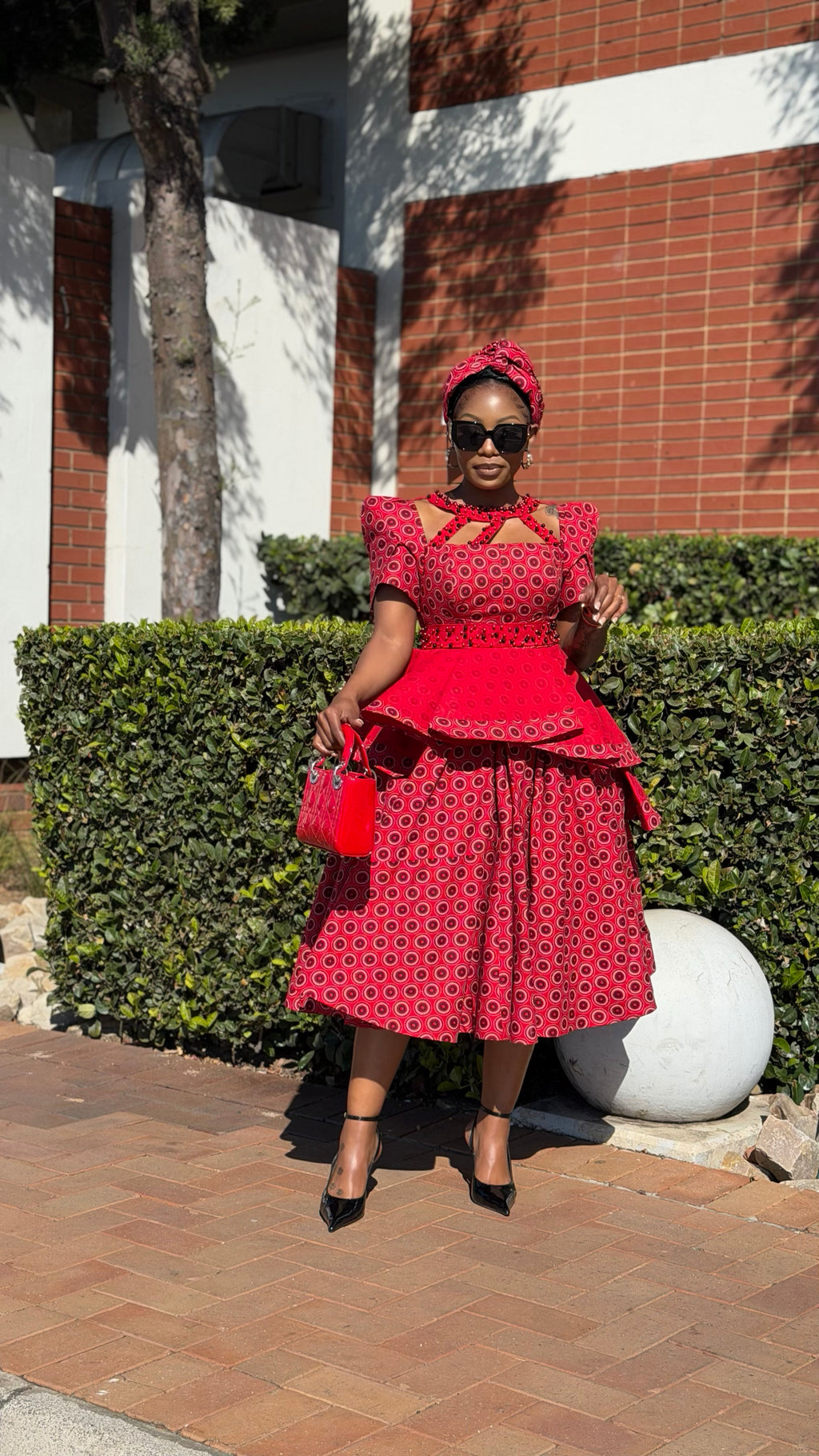 Shweshwe beaded peplum