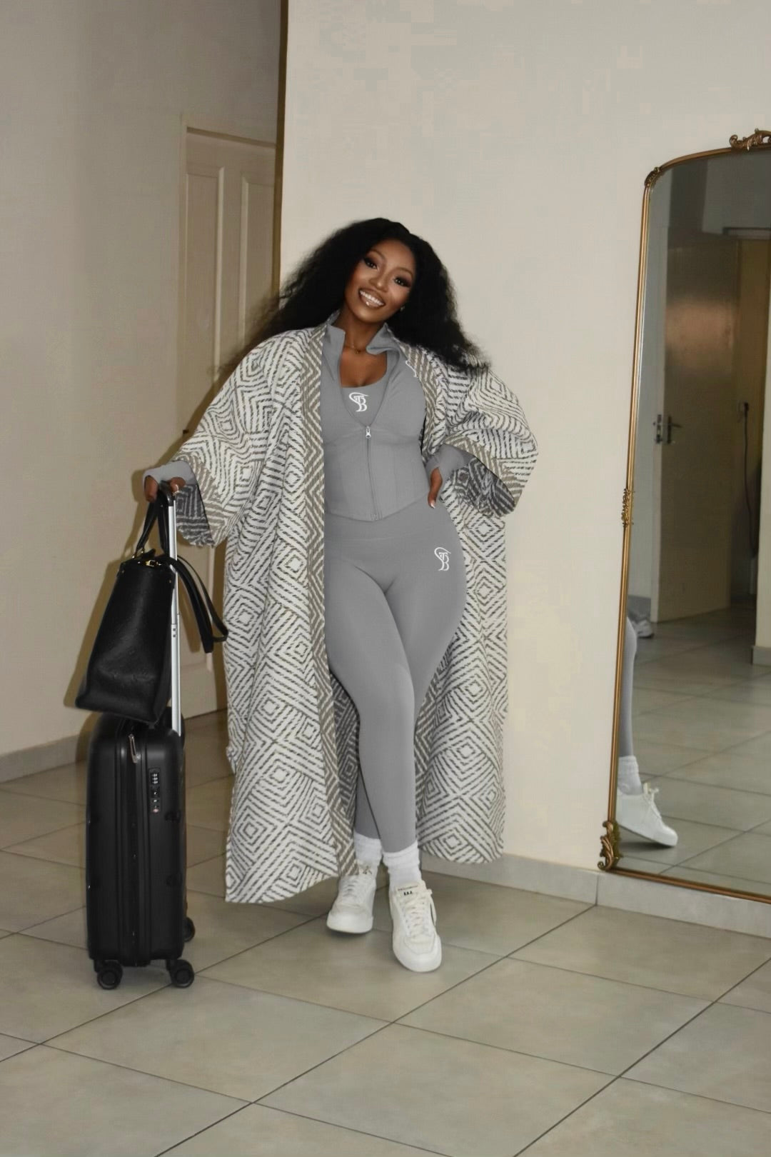 Winter grey/white kimono