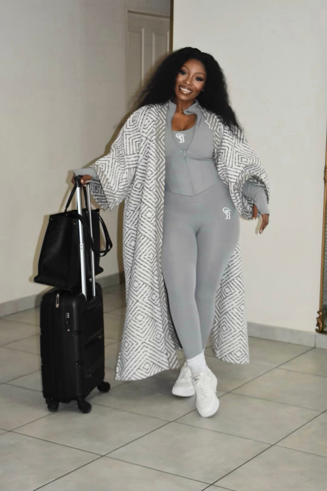 Winter grey/white kimono