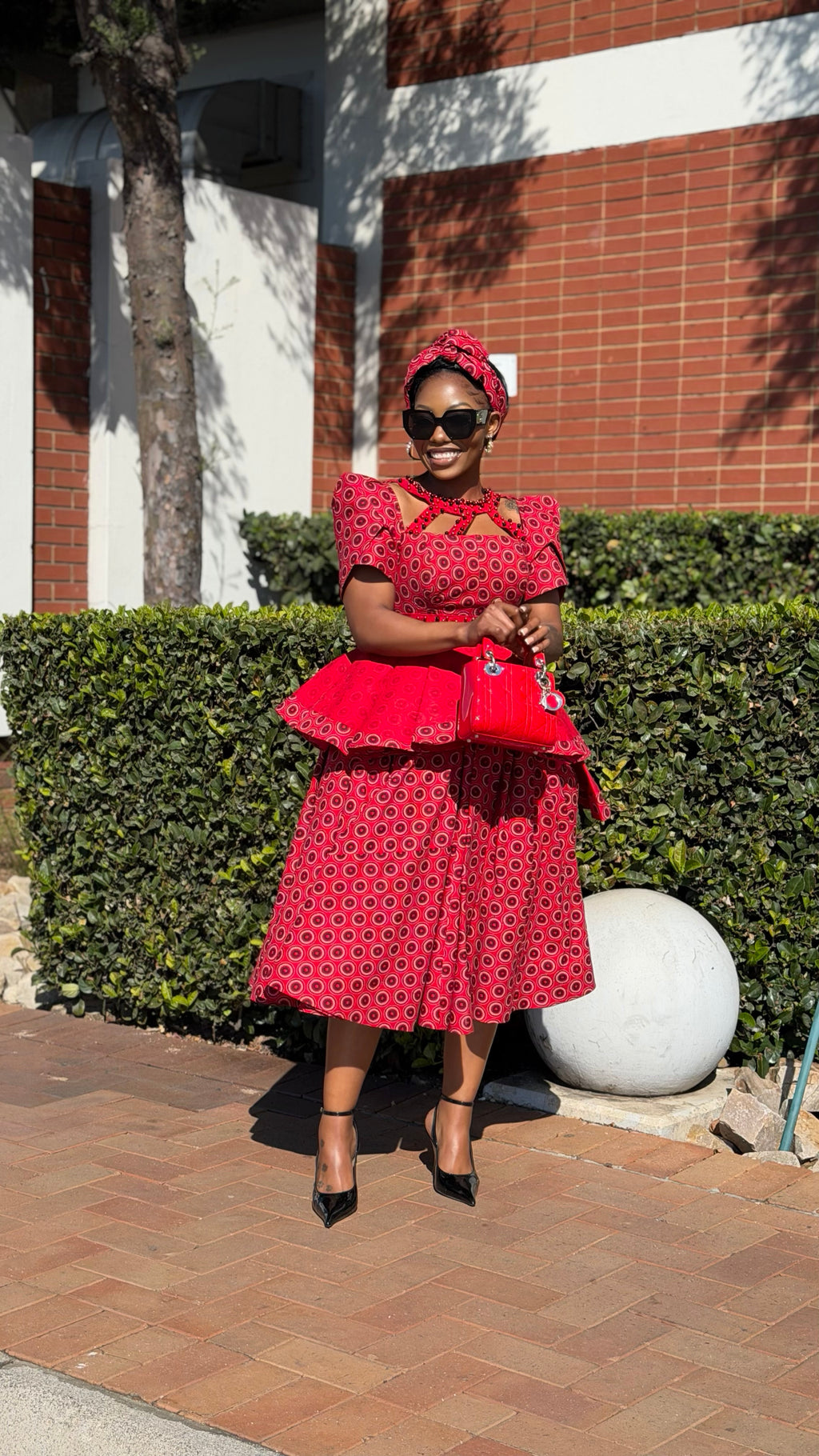 Shweshwe beaded peplum