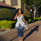 Shweshwe Master piece top( pencil skirt)
