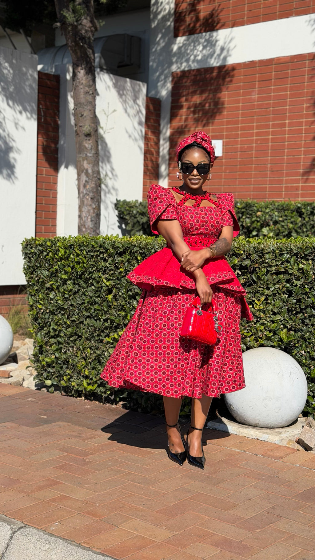 Shweshwe beaded peplum
