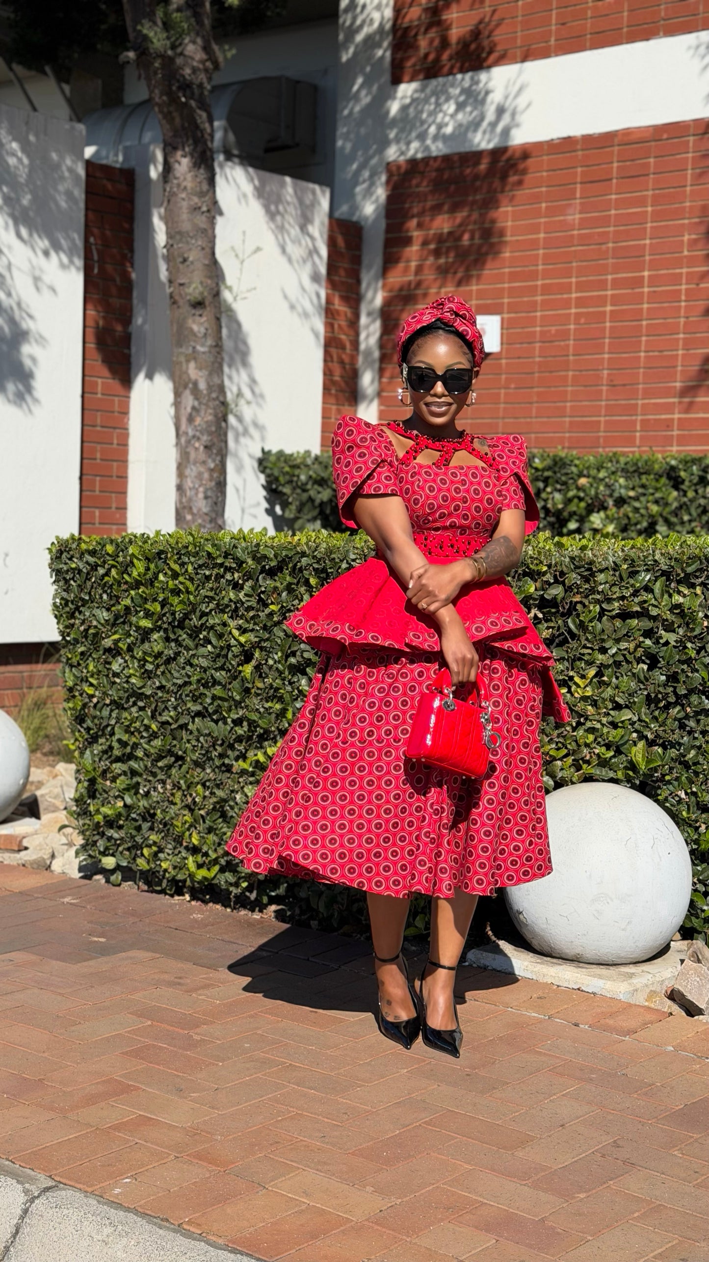 Shweshwe beaded peplum
