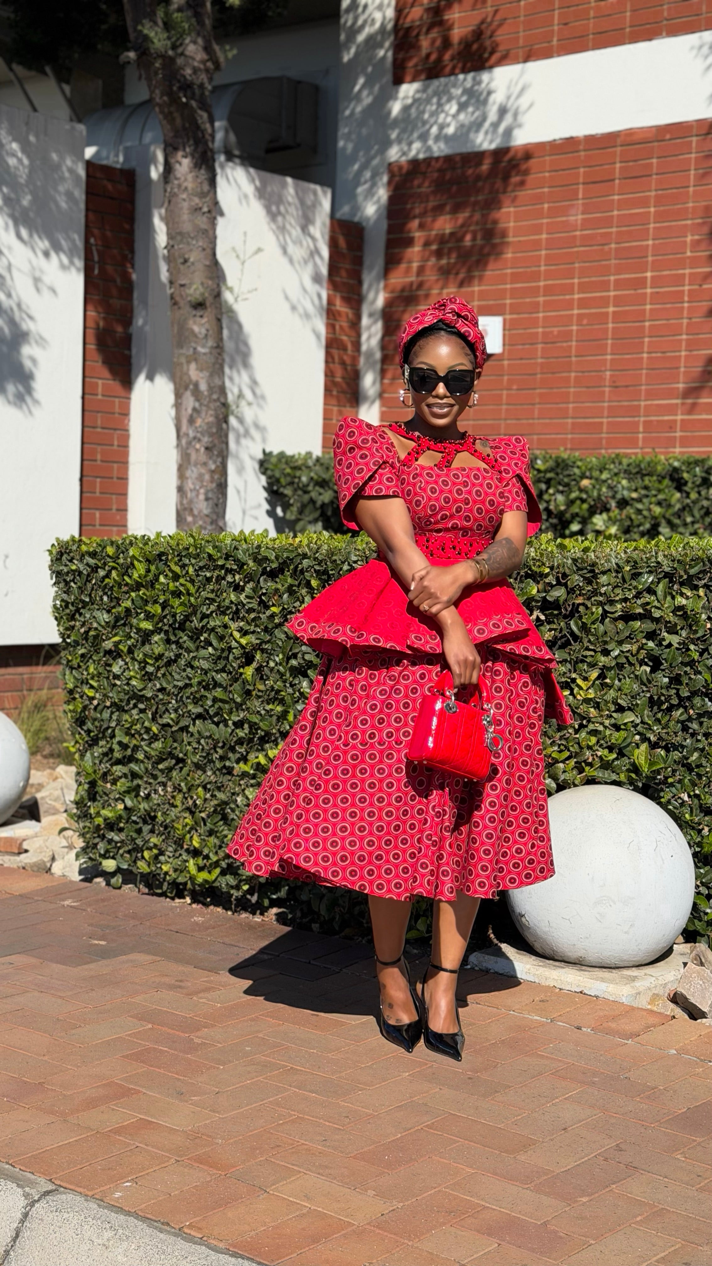 Shweshwe beaded peplum