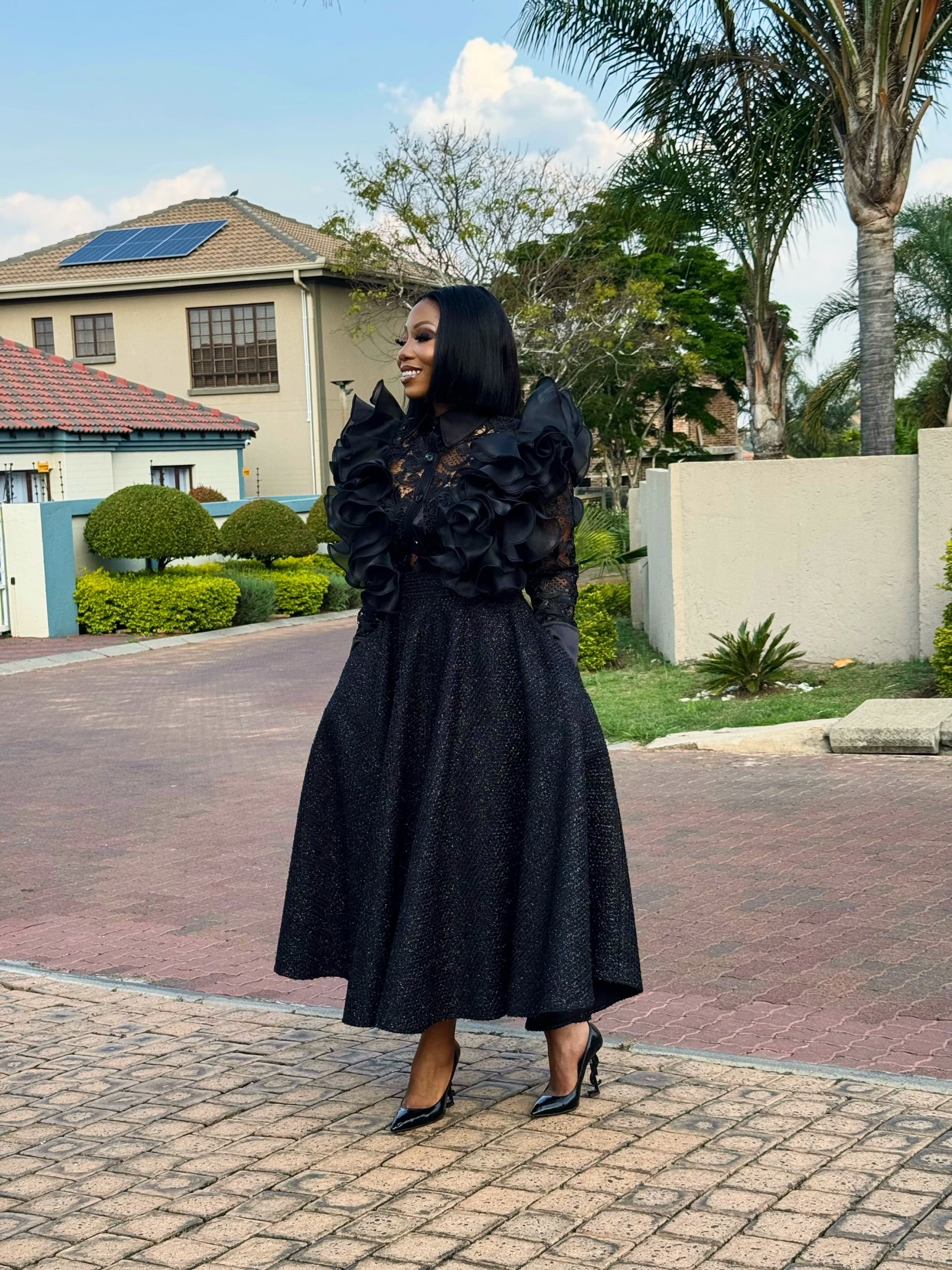 Fluffy blouse set