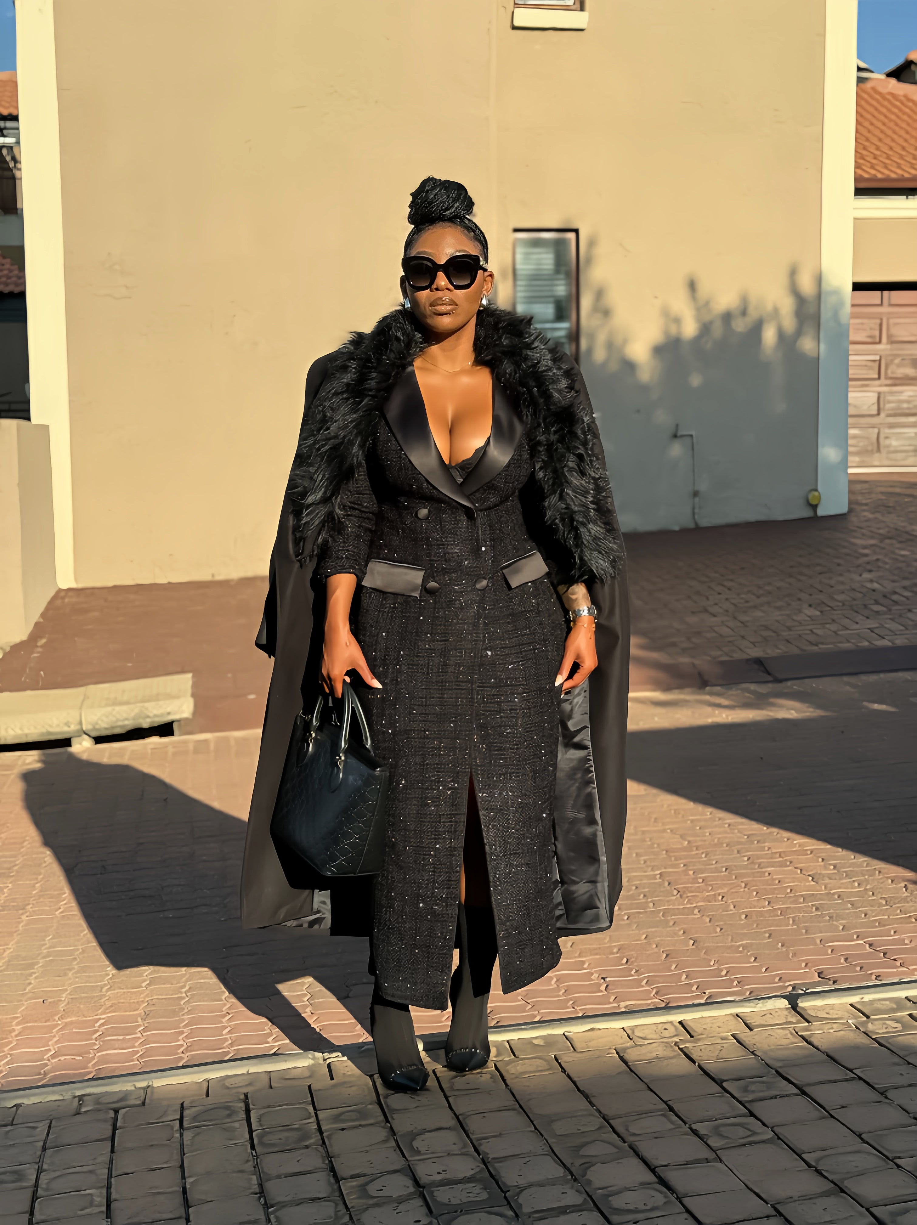 Fur Melton coat