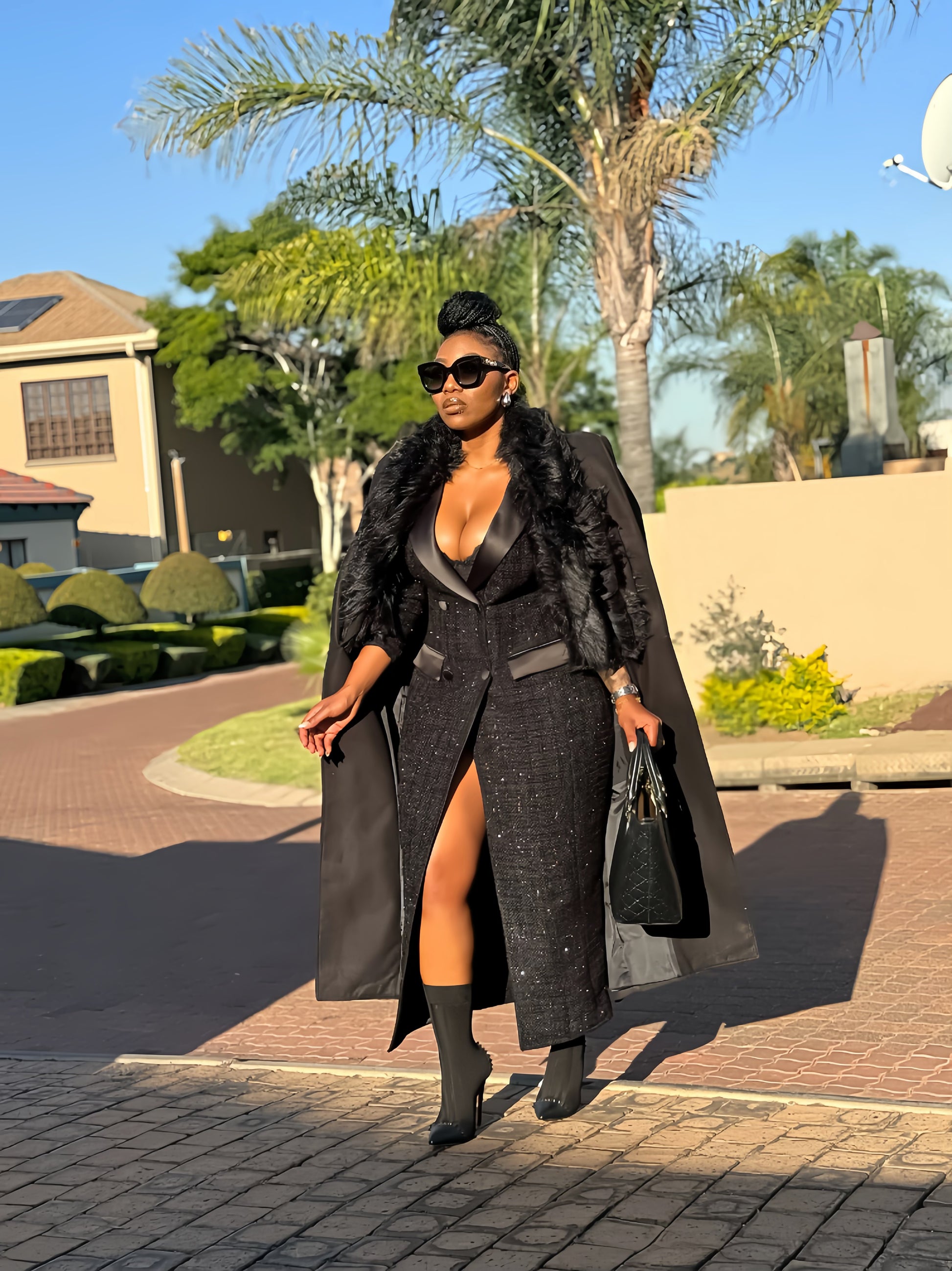 Fur Melton coat Styles By Tumi