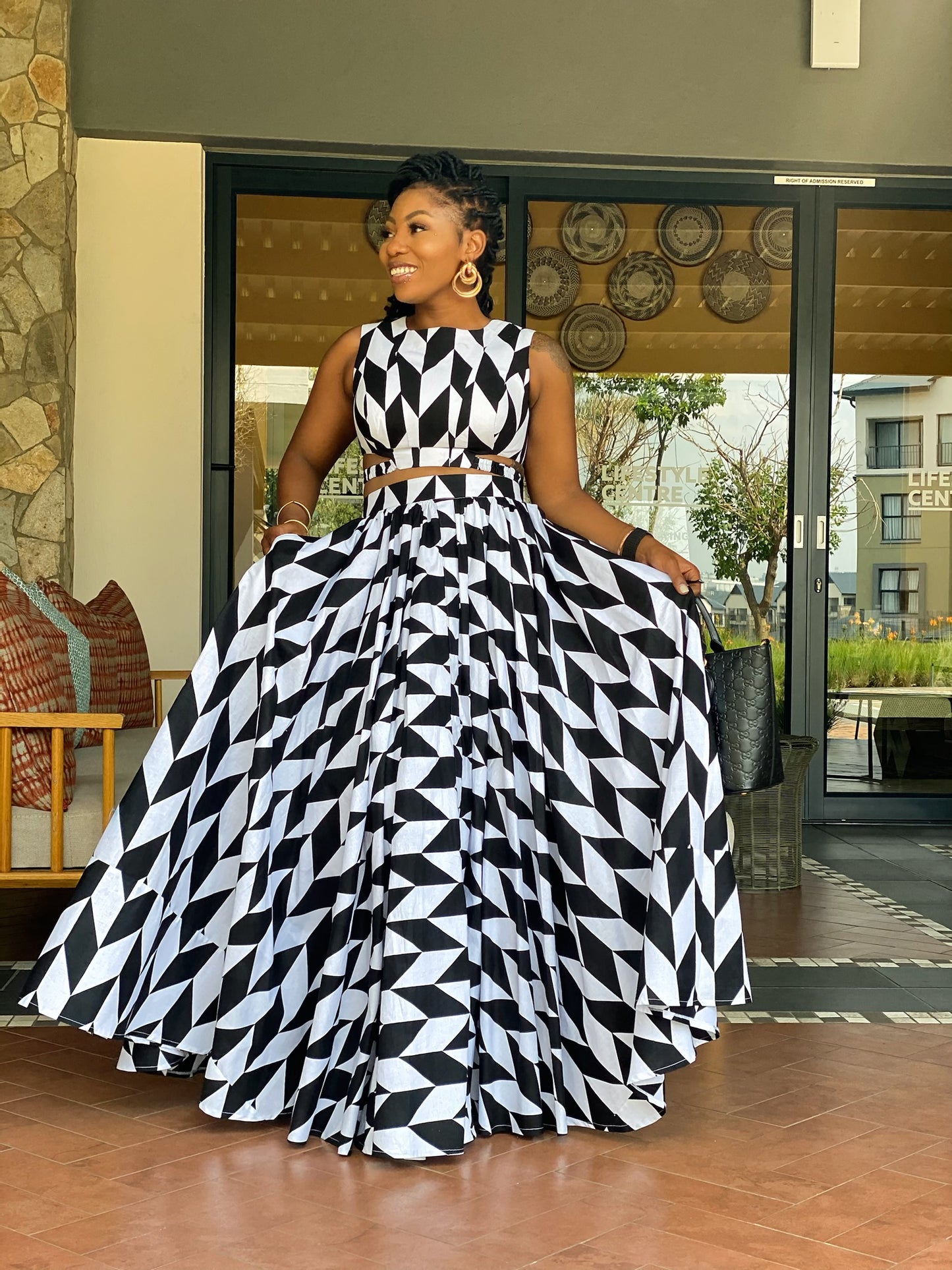 formal black and white dress Black/white maxi skirt & top – Styles By Tumi