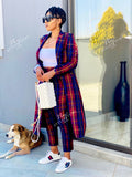 Long blazer red scotch suit