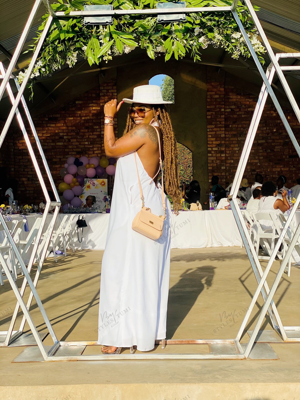 Open back chiffon jumpsuit