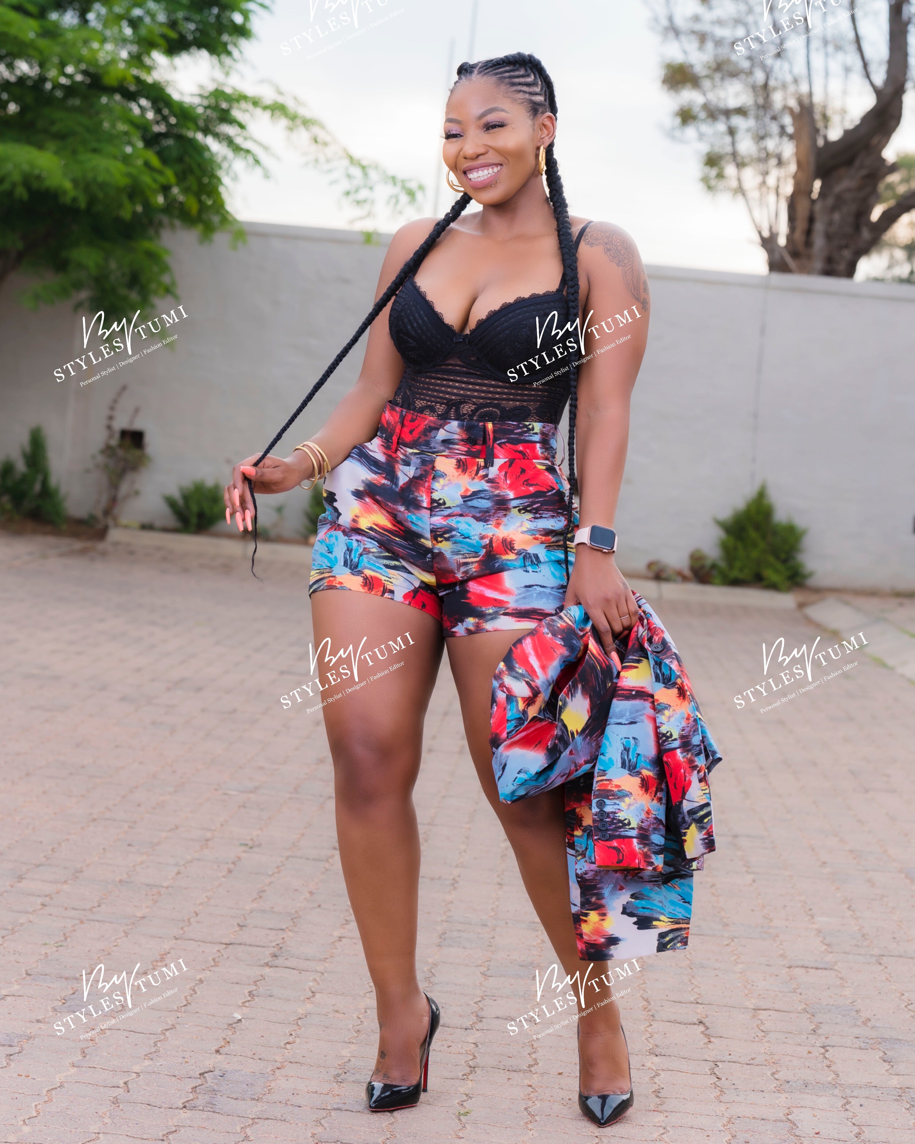 Tie dye short suit