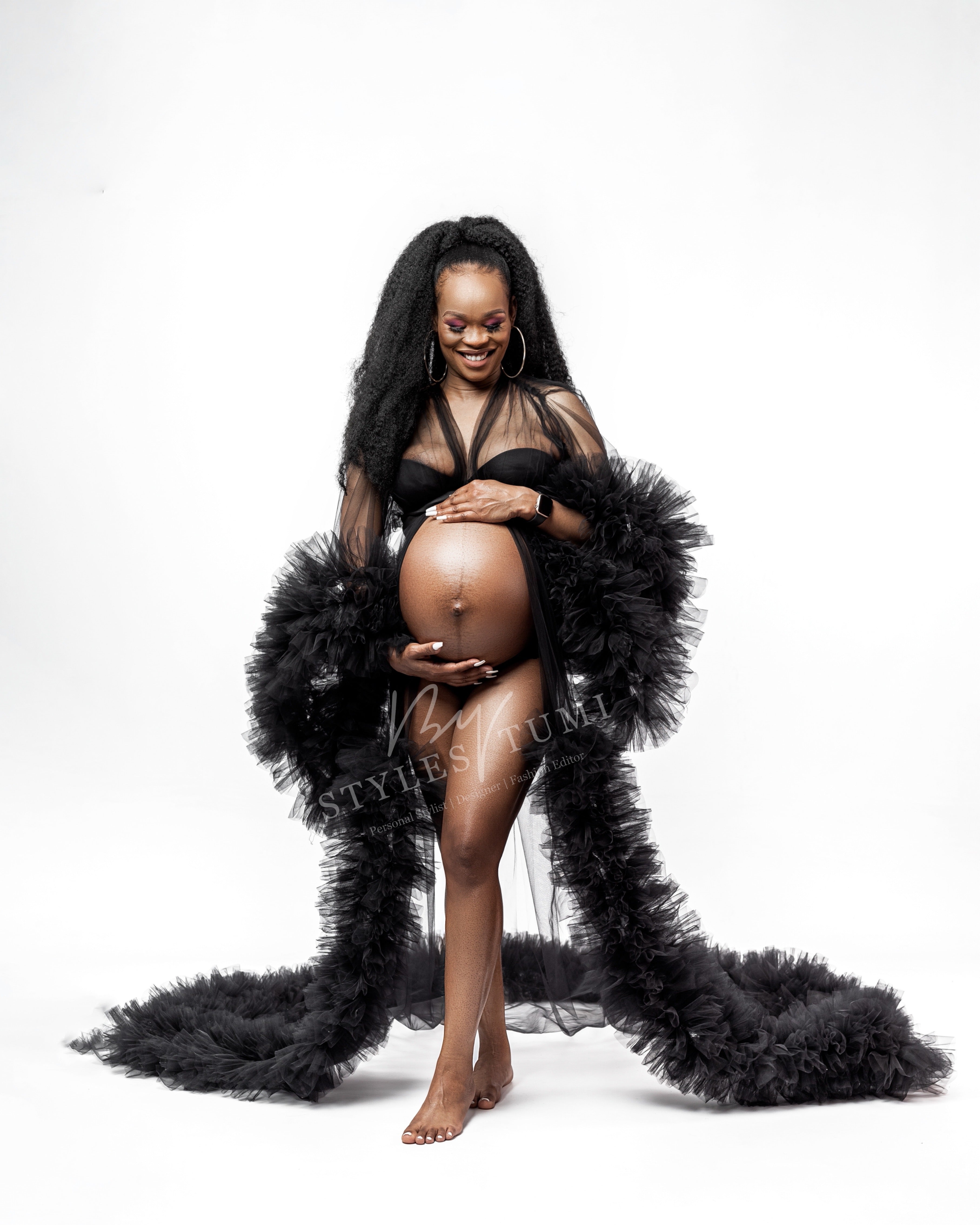 Tulle maternity robe