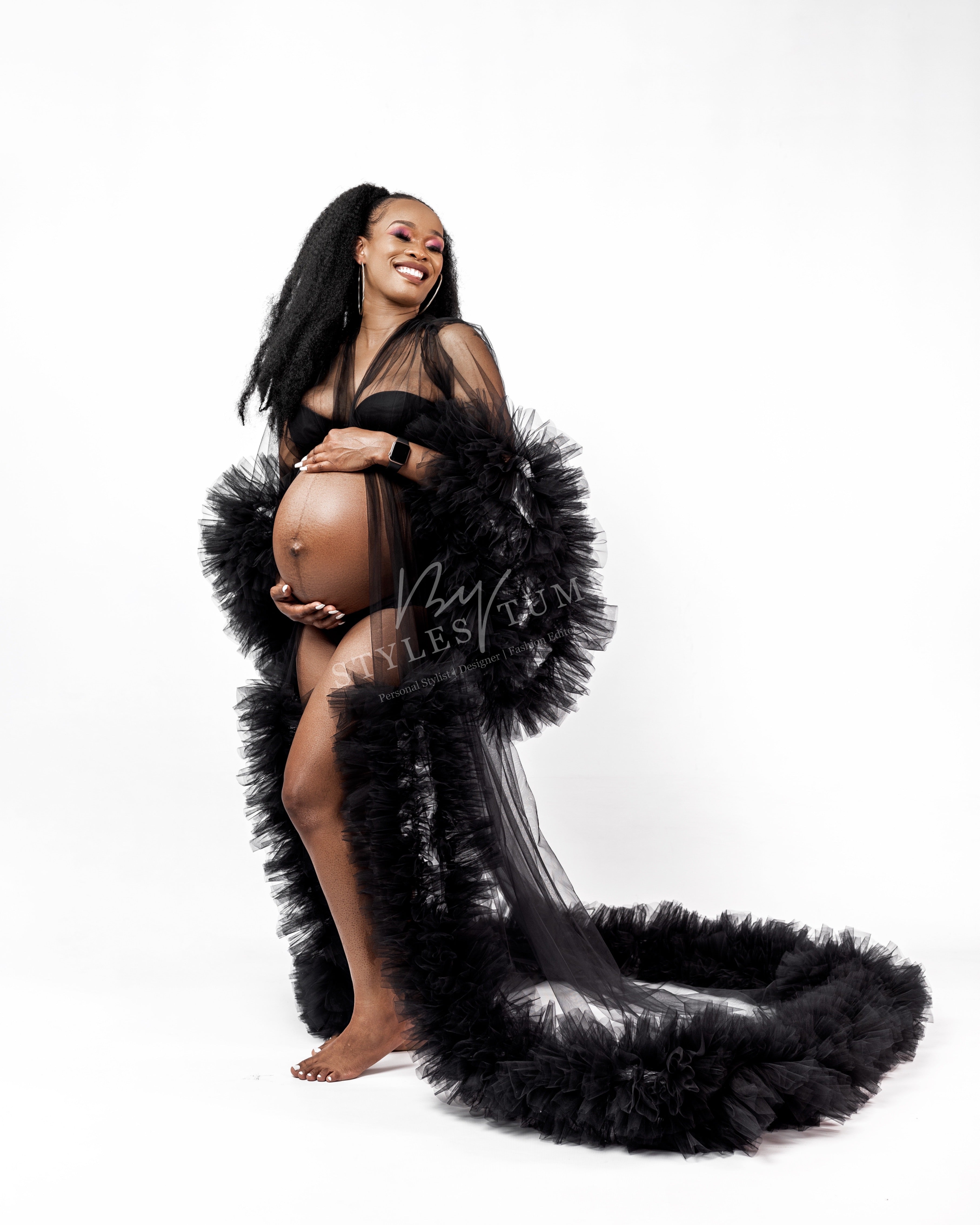 Tulle maternity robe