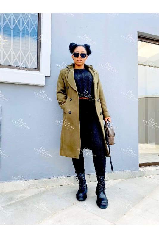 Army green winter hoody coat