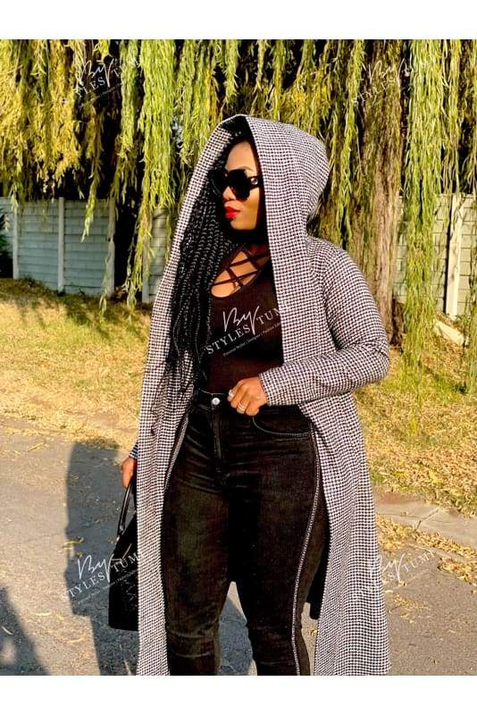 black/white kimono hoody
