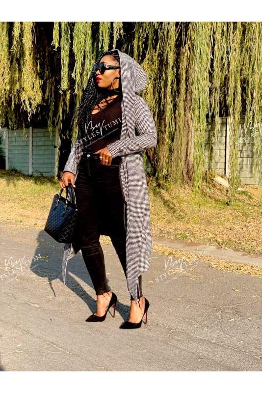black/white kimono hoody