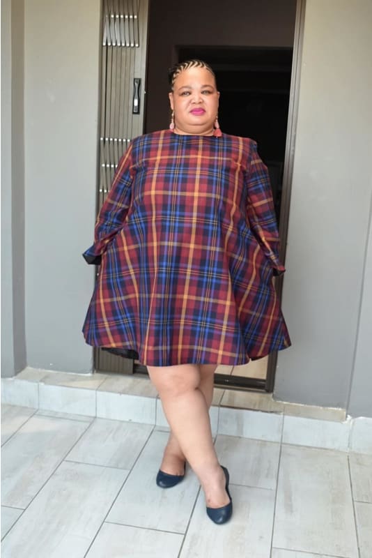 Check A-line Dress