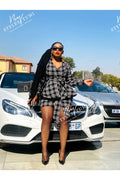check mini peplum suit - Suit