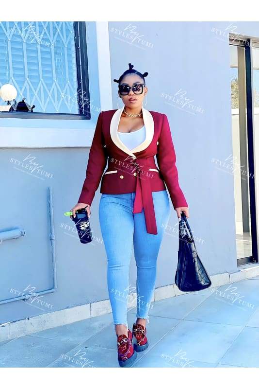 Double breasted melton winter blazer