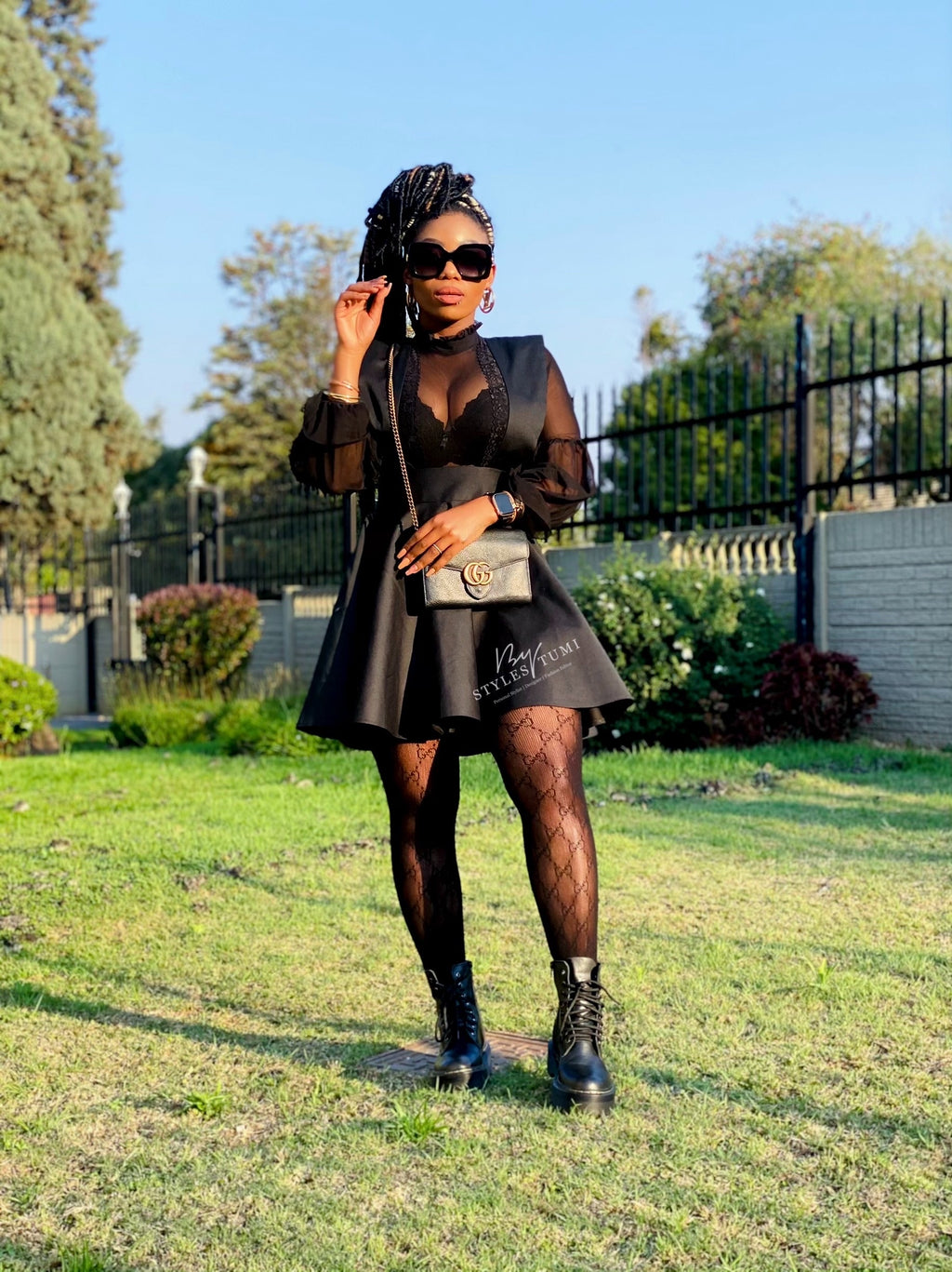 Dungaree mini dress