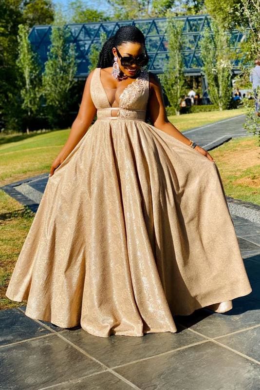 Nude and Gold Dress