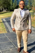 Nude and Gold Mens Suit