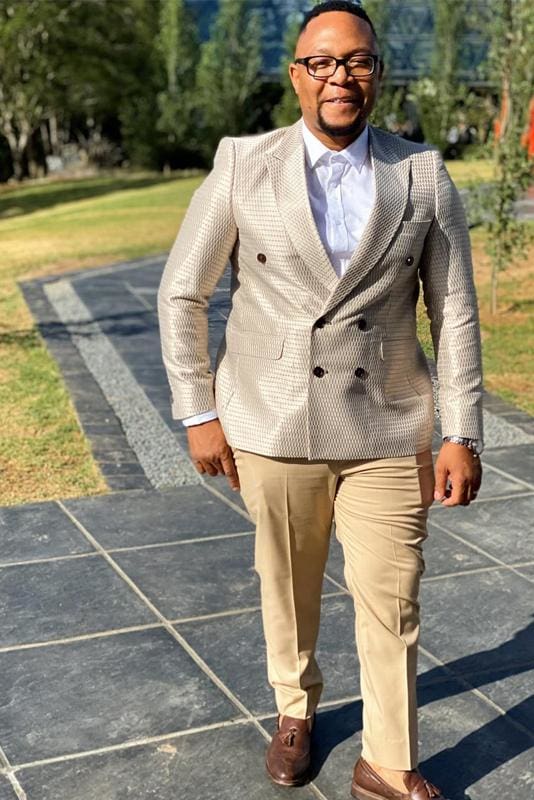 Nude and Gold Mens Suit