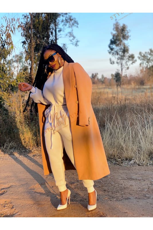 Nude Double Breasted Winter Coat