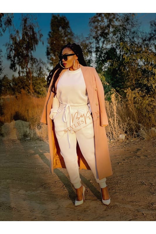 Nude Double Breasted Winter Coat