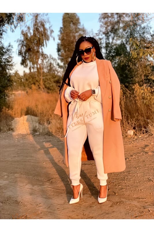 Nude Double Breasted Winter Coat