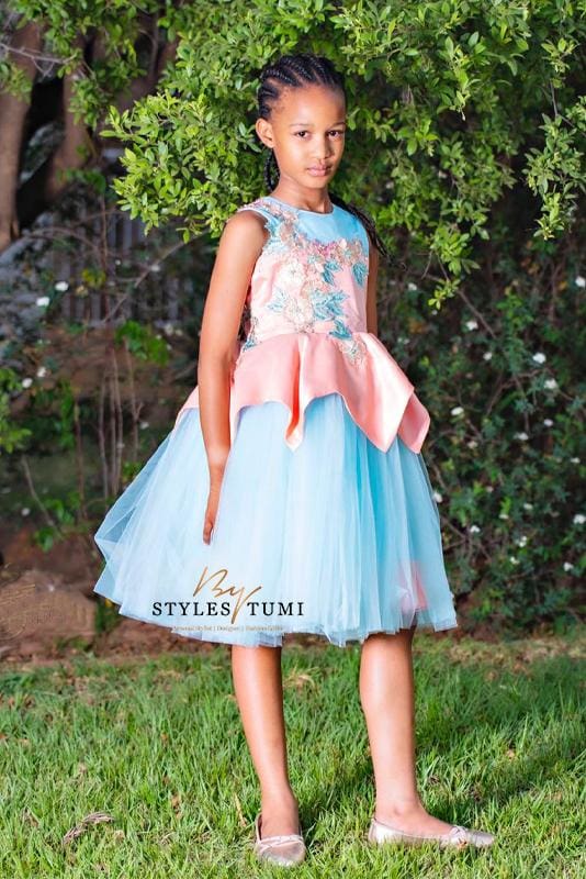Peplum Pink and Blue Princess Tutu - Kiddies - Dress