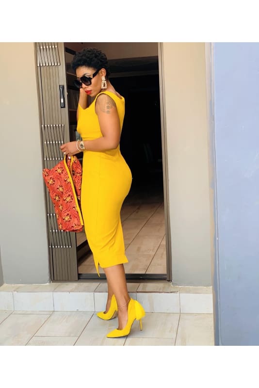 shweshwe poncho pencil dress - Dress