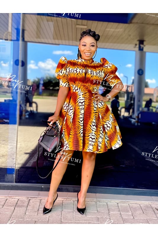 tiger pleated dress