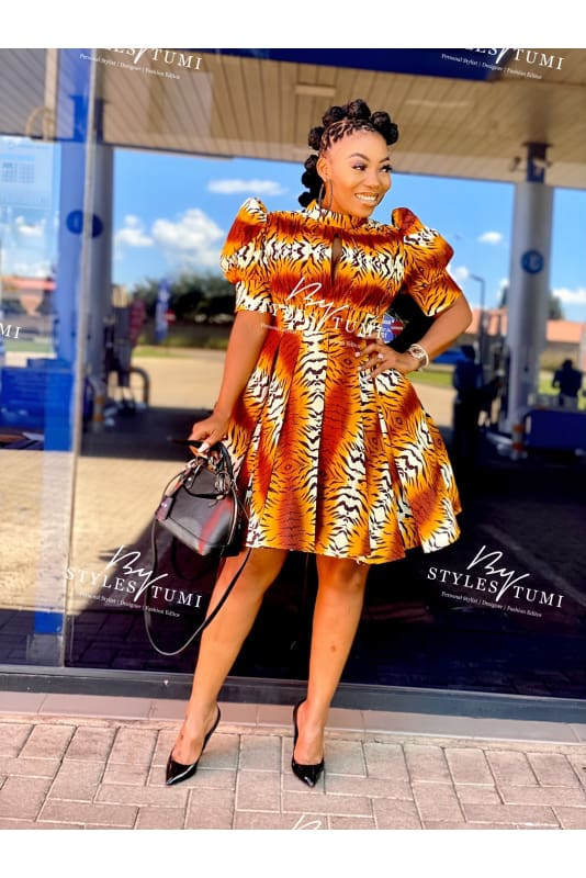 tiger pleated dress